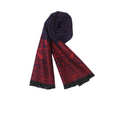 NAVY CRIMSON ART WOOL SCARF
